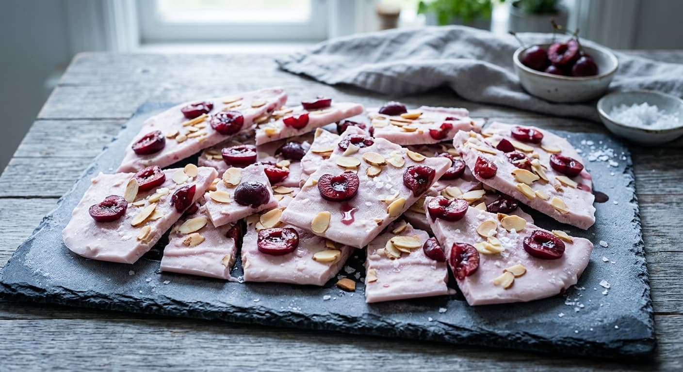 Frozen Cherry Yogurt Bark