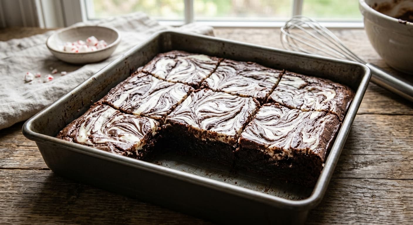 Peppermint Bark Fudge Brownies