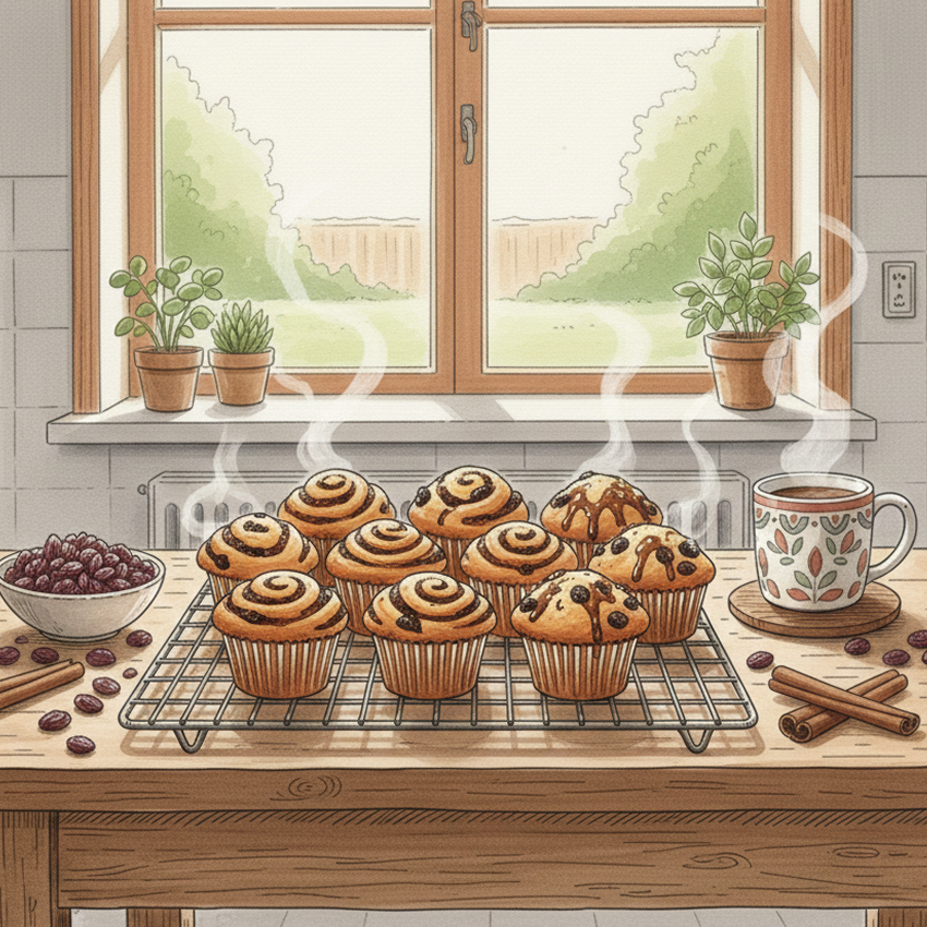 The Coziest Treat: Cinnamon Raisin Muffins